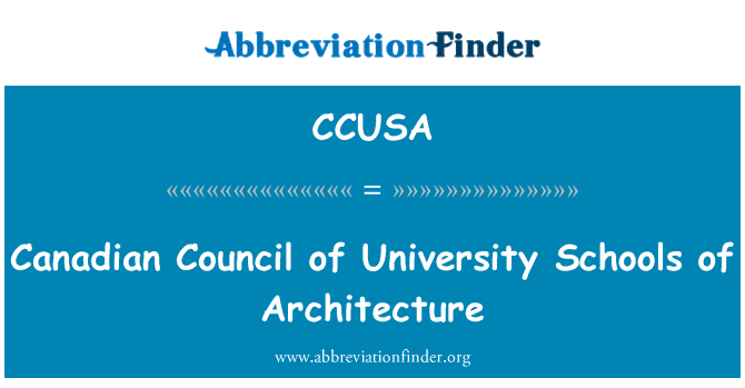 CCUSA: Konsèy Kanadyen nan Inivèsite lekòl de Achitekti