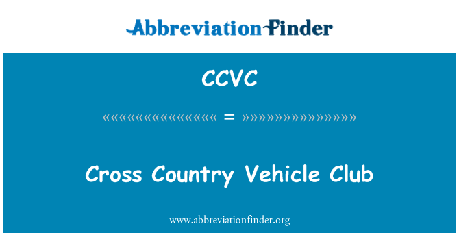 CCVC: Cross Country Club vozila