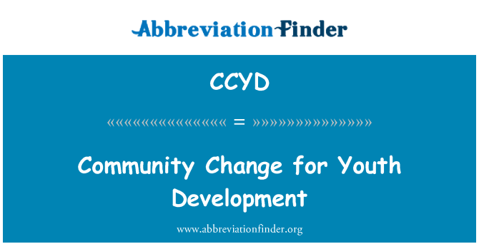 CCYD: Αλλαγή της Κοινότητας για την ανάπτυξη νέων