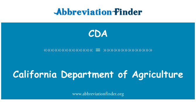 CDA: Kalifornia Department of Agriculture