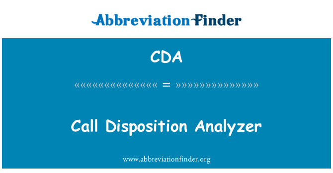 CDA: Analizador de disposición llamada