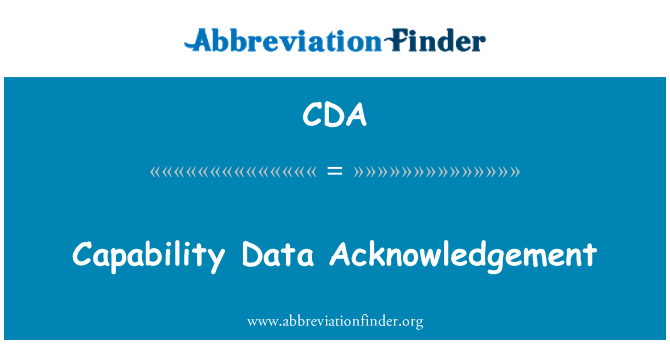 CDA: Capaciteit gegevens erkenning