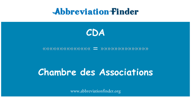 CDA: Chambre des עמותות