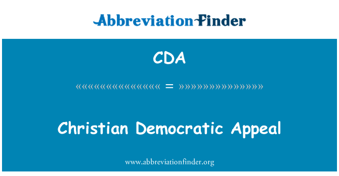 CDA: Christen Democratisch Appèl