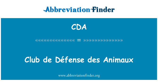 CDA: Club de Défense des ζώων