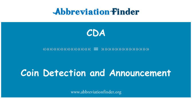 CDA: Mynt upptäckt och tillkännagivande