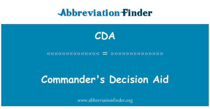 CDA: Commander's Decision Aid