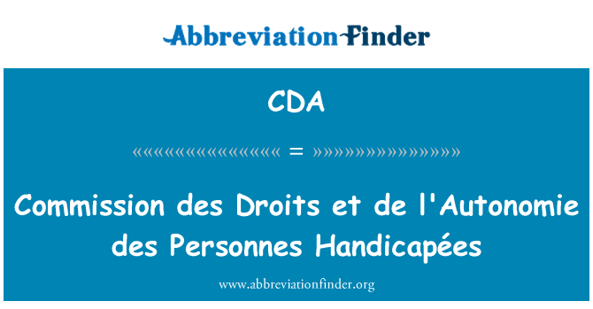 CDA: Komisie des návrh et de l'Autonomie des ide Handicapées