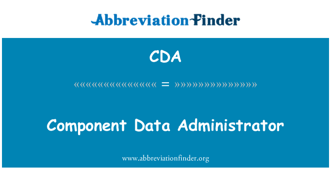 CDA: Componentă de date Administrator