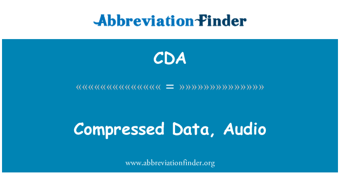 CDA: Kompresi Data, Audio