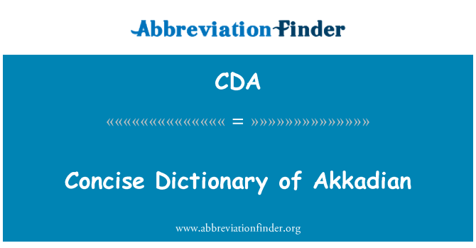 CDA: Concise Dictionary of Akkadian