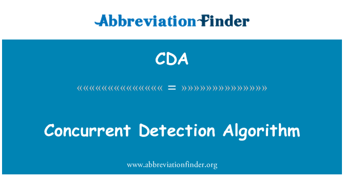 CDA: Algorithme de détection simultanée