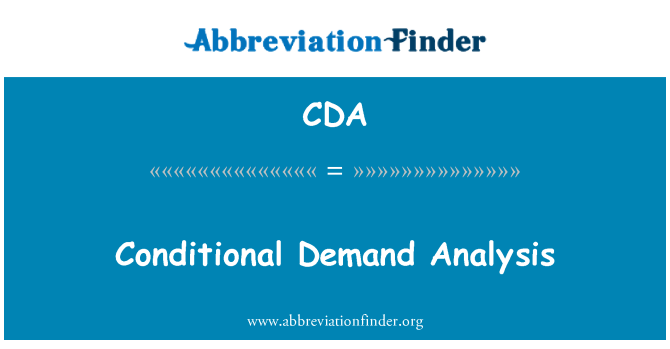 CDA: Conditional Demand Analysis