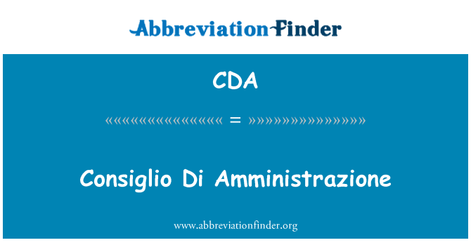 CDA: Consiglio دی Amministrazione
