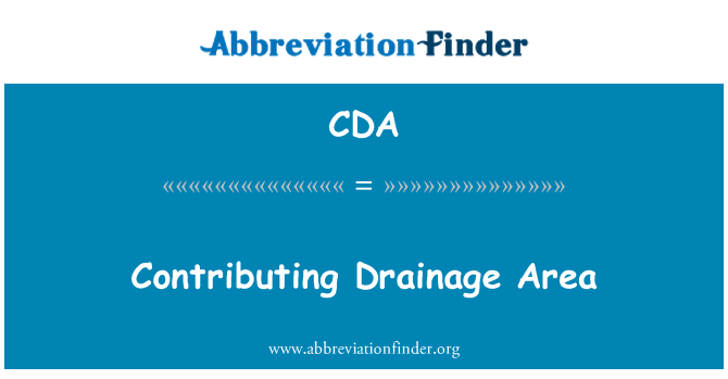 CDA: Contributing Drainage Area