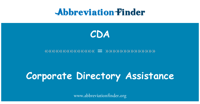 CDA: Corporate Directory Assistance