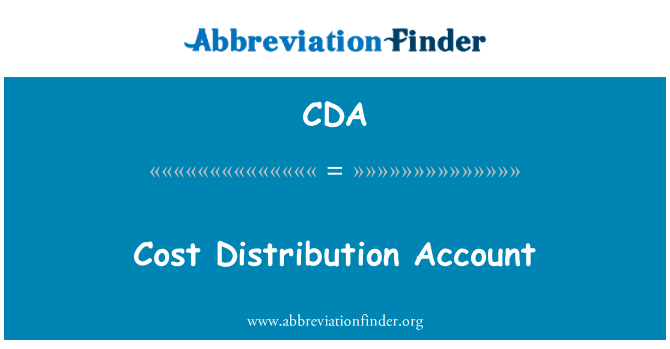 CDA: Cost Distribution Account