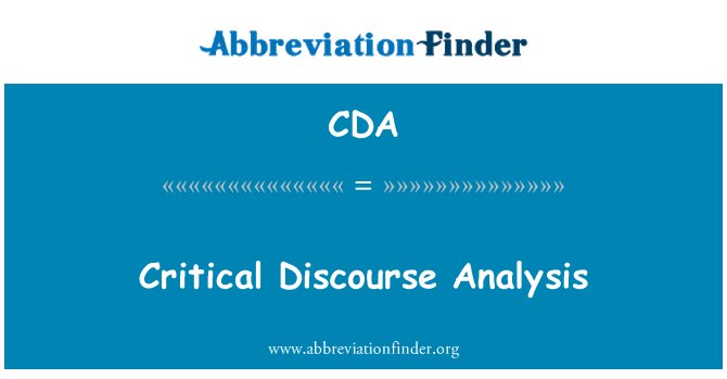 CDA: 批评性话语分析