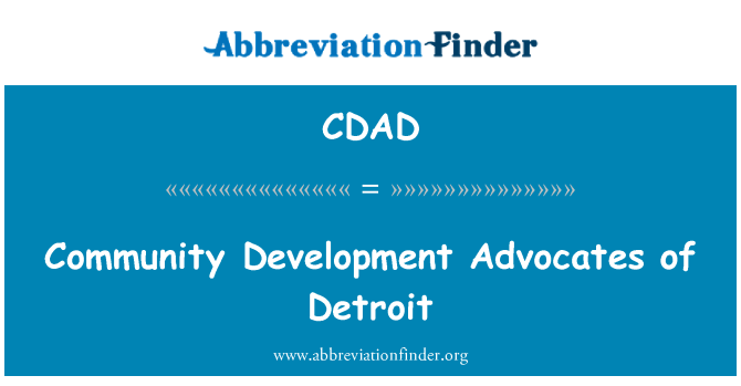 CDAD: Ühenduse arengu pooldajad Detroit