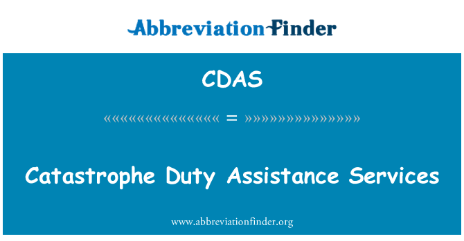 CDAS: Catastrophe Duty Assistance Services