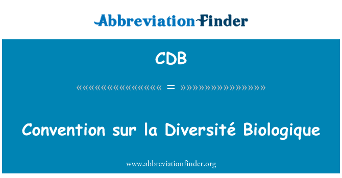 CDB: Confensiwn sur la Diversité Biologique