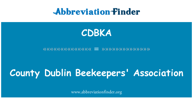 CDBKA: काउंटी डबलिन Beekeepers' एसोसिएशन