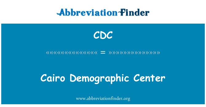 CDC: Demografické centrum Káhiry