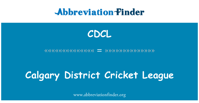 CDCL: Distretto di Calgary Cricket League