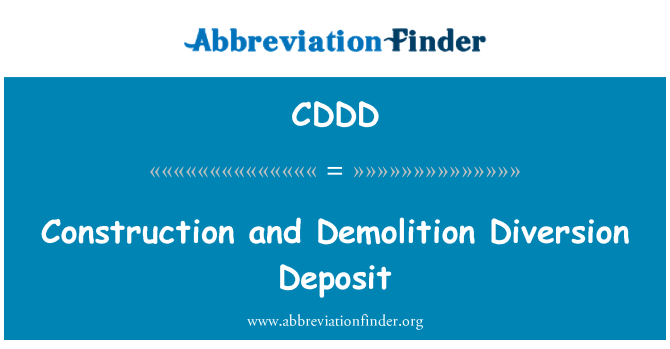 CDDD: निर्माण और विध्वंस मोड़ जमा