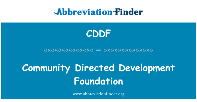 CDDF: Kominote te dirije fondasyon developman
