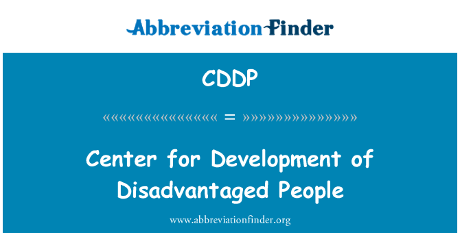 CDDP: Center for Development of Disadvantaged People