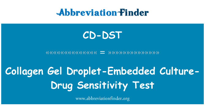 CD-DST: Kolageno gelio lašelis-Įterptosios kultūros narkotikų jautrumo tyrimas