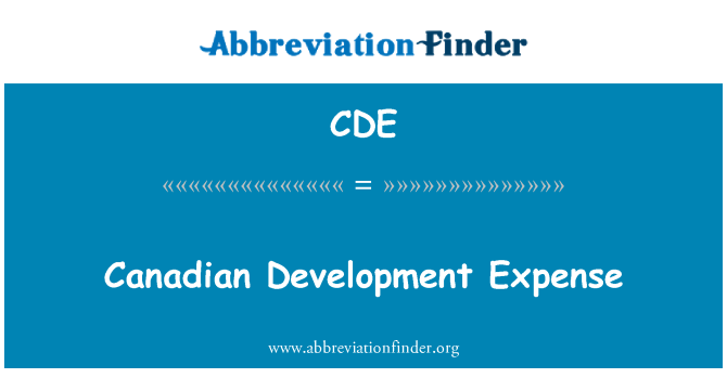 CDE: Canadian Development Expense