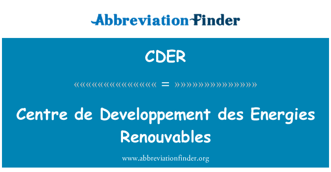 CDER: Centre de Developpement des Energies Renouvables
