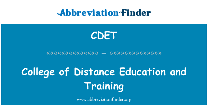 CDET: کالج کے فاصلاتی تعلیم اور تربیت