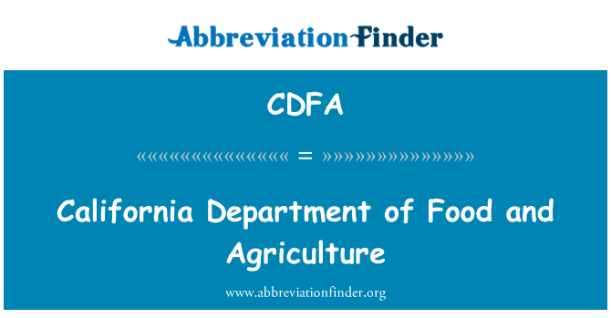 CDFA: Depatman manje nan California ak agrikilti