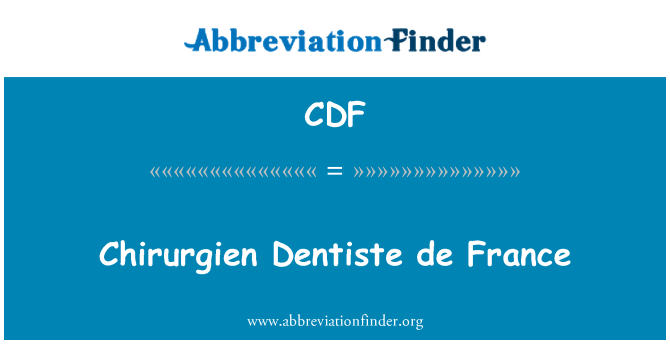 CDF: Chirurgien Dentiste de France