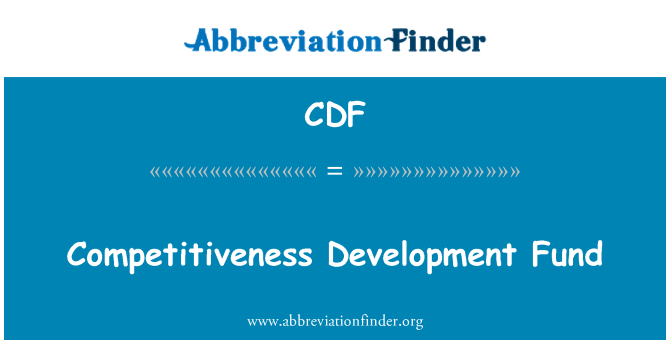 CDF: Fond pro rozvoj konkurenceschopnosti