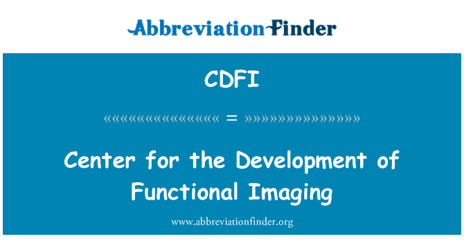 CDFI: מרכז הפיתוח של הדמיה תפקודית