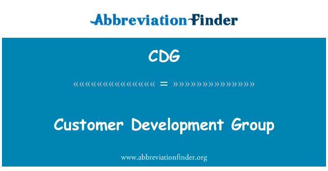 CDG: Customer Development Group