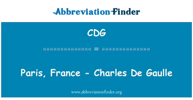 CDG: París - Charles De Gaulle