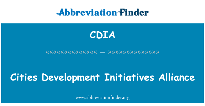 CDIA: Steden ontwikkeling initiatieven Alliantie
