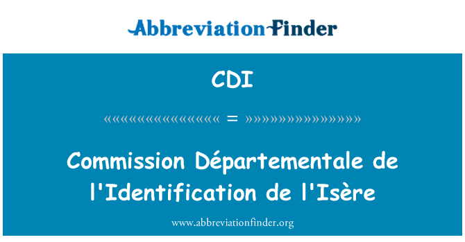 CDI: Commission Départementale de l'Identification de l'Isère