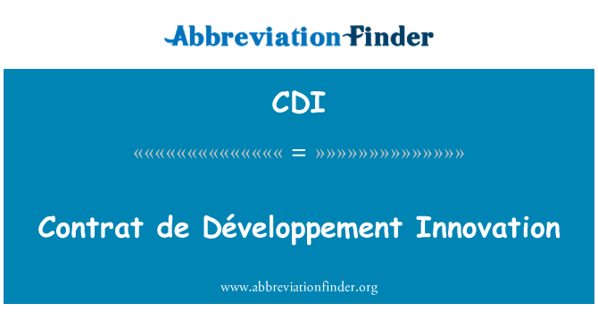 CDI: Innovazzjoni contrat de Développement