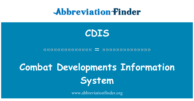 CDIS: Gelişmeler bilgi sistemi ile mücadele