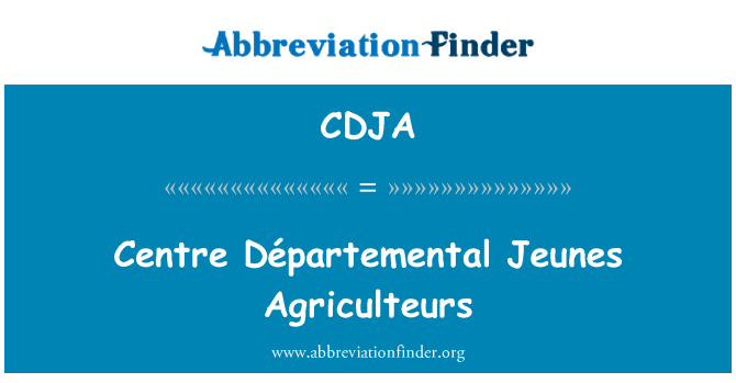 CDJA: Départemental Jeunes Agriculteurs सेवा केन्द्र