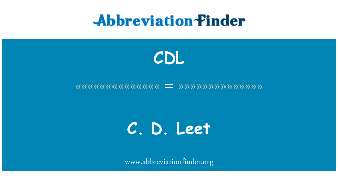 CDL: C. D. Leet
