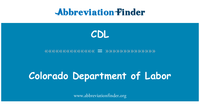 CDL: Depatman travay nan Colorado