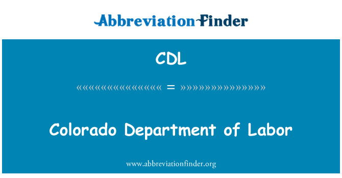 CDL: Colorado Department of Labor