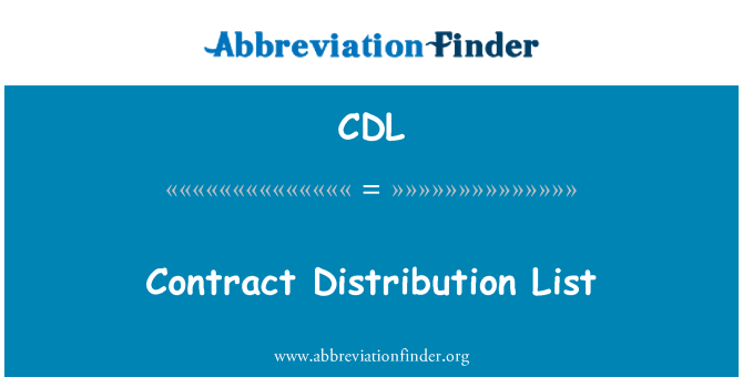 CDL: Smlouva distribuční seznam